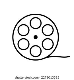 Film reel line icon. Symbol for website design, logo, app, UI. Vector illustration, EPS10