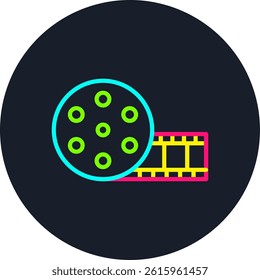 Film Reel Line Multi Colour Circle