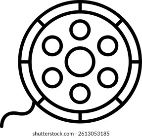 Film Reel Line Vector Icon Design