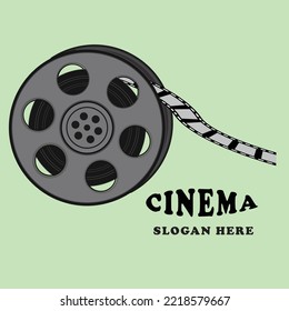 Film reel logo design vector template