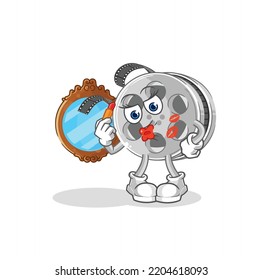 the film reel make up mascot. cartoon vector