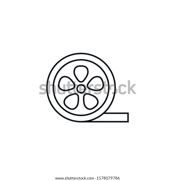 film reel - minimal line\
web icon. simple vector illustration. concept for infographic,\
website or app.