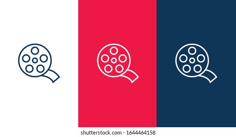 Film reel outline icon illustration isolated vector sign symbol