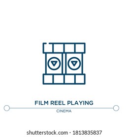film reel playing outline vector icon. simple element illustration. film reel playing outline icon from editable cinema concept. can be used for web and mobile
