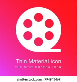 Film reel red and pink gradient material white icon minimal design