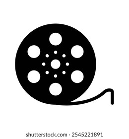 Film reel representing cinema and the movie making industry