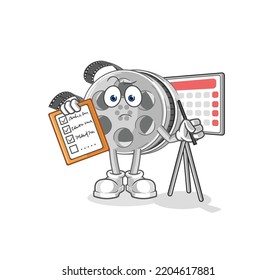 The Film Reel Schedule List Vector. Cartoon Character