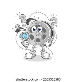 the film reel searching illustration. character vector