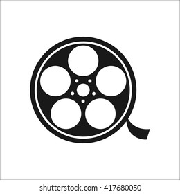 Film reel sign simple icon on  background