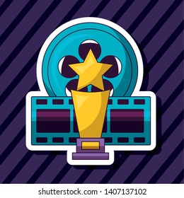 film reel strip award cinema movie vector illustration