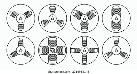 Film reel with film strip. Vector illustration.