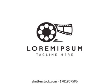 film reel stripes, filmstrip roll tapes, movie cinema video logo design Inspiration