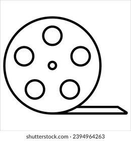 Film reel with survey scene, Survey simple icon, vector illustration