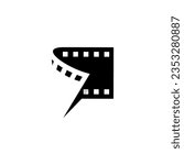 film reel vector, cinema logo on white background	