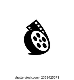 film reel vector, cinema logo on white background