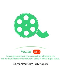 Film reel vector icon.