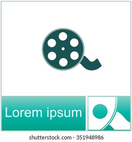 Film reel vector icon.
