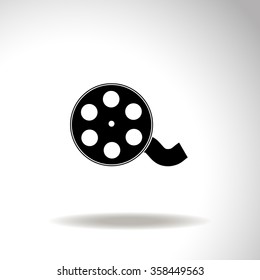 Film reel vector icon.