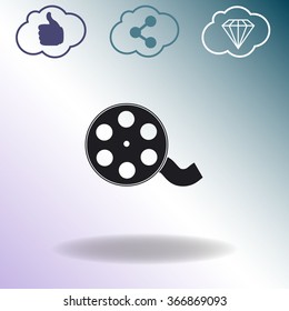 Film reel vector icon.