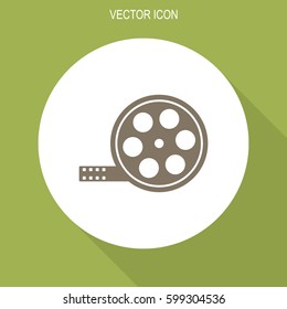 Film reel vector icon.