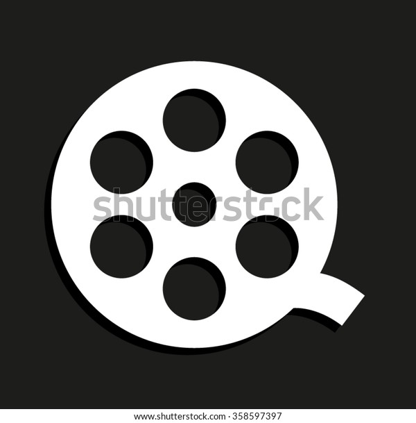 film reel -  vector icon\
with shadow