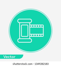 Film reel vector icon sign symbol