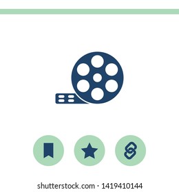 Film reel vector icon. Simple flat icon on white background.