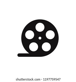 Film reel vector icon. Video,movie symbol. Flat vector sign isolated on white background. Simple vector illustration for graphic and web design.