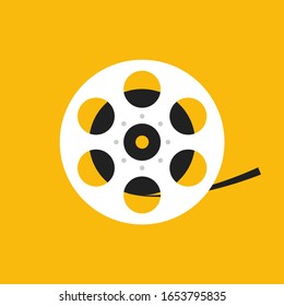 Film reel. Vector isolated illustration. Movie equipment. Flat design. EPS 10