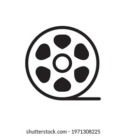 Film Reel Vector Solid Style Icon.