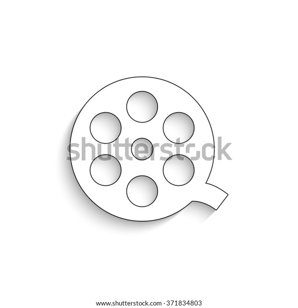 film reel - white\
vector icon with  shadow