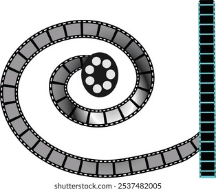 Film reels collection. Vector template. Cinema frame stock illustration