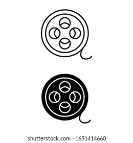 Film reels. Movie reel icon set, cinematography symbol Vector