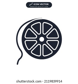 Film role. Film strip icon symbol template for graphic and web design collection logo vector illustration