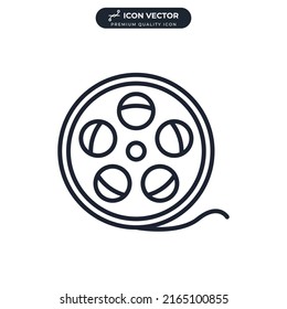 Film role. Film strip icon symbol template for graphic and web design collection logo vector illustration