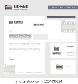 Film roll Business Letterhead, Envelope and visiting Card Design vector template