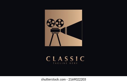 plantilla de logotipo de rollo de película o de vector de cámara