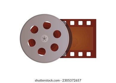 Film roll for cinema and movie theater icon design vector flat modern isolated illustration