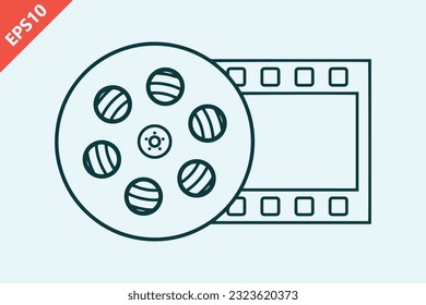 Film roll for cinema and movie theater icon design vector flat modern isolated illustration