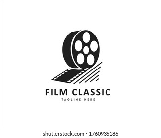 Film roll classic logo symbol design illustration
