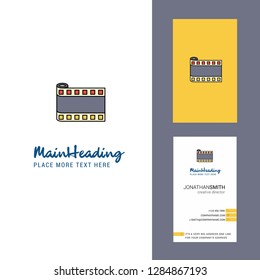 Film Roll Creative Logo And Business Card. Vertical Design Vector