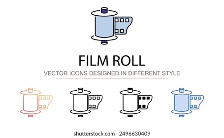 Film Roll icon design with white background stock illustration