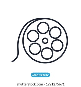 film roll icon. Entertainment symbol template for graphic and web design collection logo vector illustration