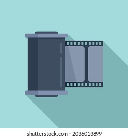 Icono de rollo de película vector plano. Foto de cámara. Fotografía negativa