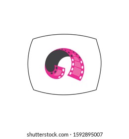 film roll icon logo design template
