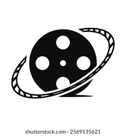 film roll icon logo design template