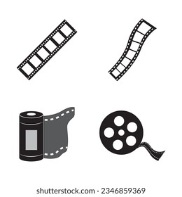 film roll icon logo vector design template
