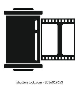Film roll icon simple vector. Camera photo. Negative photography