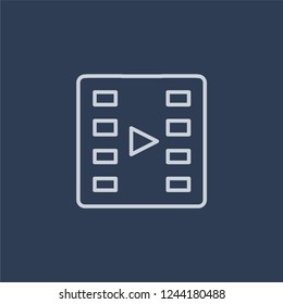 Film roll icon. Trendy flat vector line Film roll icon on dark blue background from Cinema collection. 