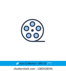 Film Roll Icon / Vector - In Color Design